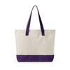 Mom Wow Zippered Canvas Tote — Retro Bold Mom Gift Tote Bag