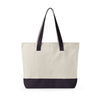 Mom Wow Zippered Canvas Tote — Retro Bold Mom Gift Tote Bag