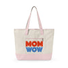 Mom Wow Zippered Canvas Tote — Retro Bold Mom Gift Tote Bag